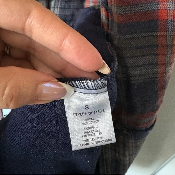 Oli & Hali Hooded Flannel Hooded Shacket Shirt dress size small - Picture 6 of 11